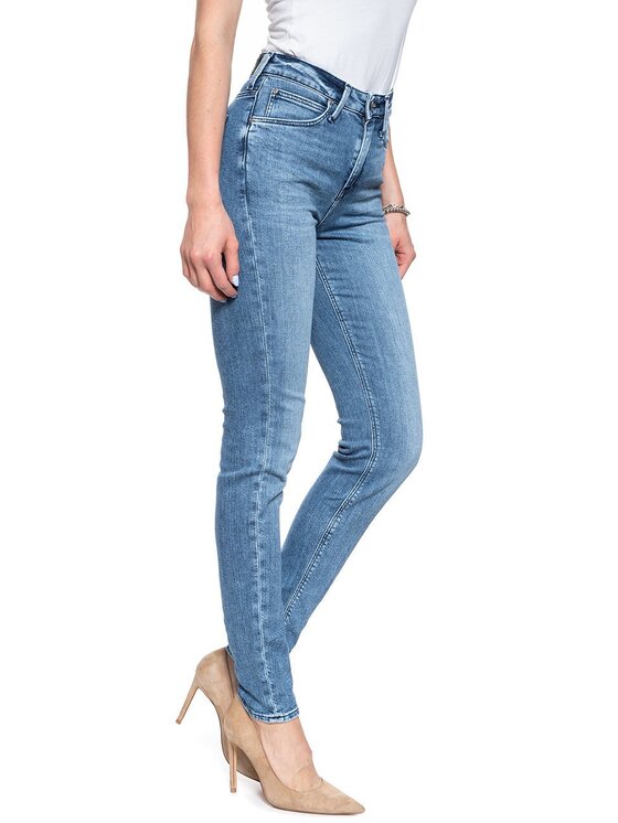 Lee Lee Jeansy SCARLETT HIGH Niebieski Skinny Fit