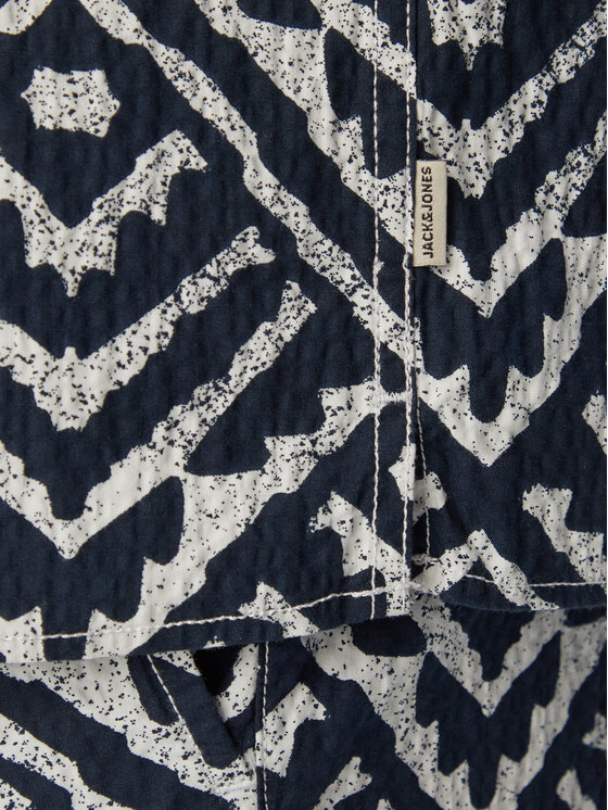 Jack & Jones Jack & Jones Set košulja i tekstilne kratke hlače Milo Seersucker Resort 12297829 Tamnoplava Loose Fit