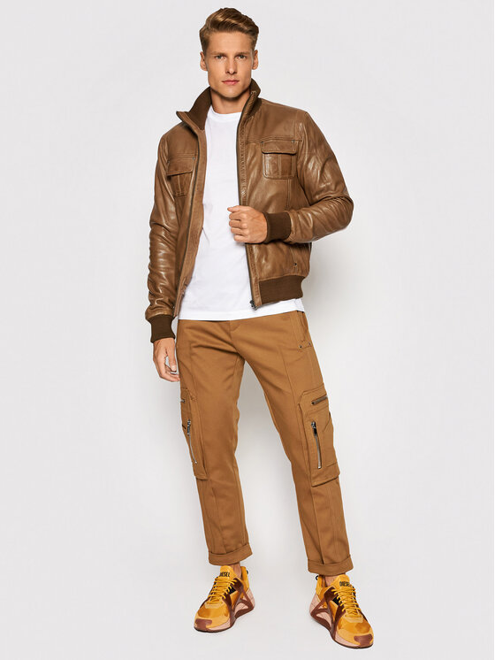Serge Pariente Serge Pariente Giacca di pelle Dany Marrone Regular Fit