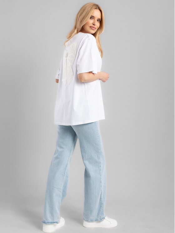Perso Perso T-Shirt TCE245521F Bílá Regular Fit