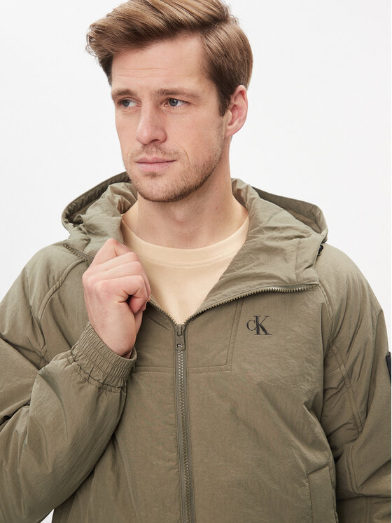 Calvin Klein Jeans Calvin Klein Jeans Μπουφάν μεταβατικό Hooded Padded Harrington J30J324698 Πράσινο Regular Fit