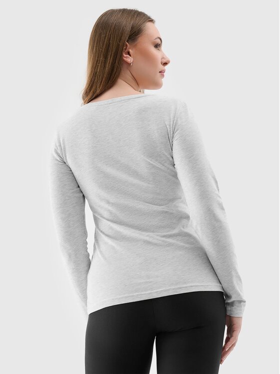 4F 4F Longsleeve 4FWSS24TLONF218-27M-M Szary Regular Fit