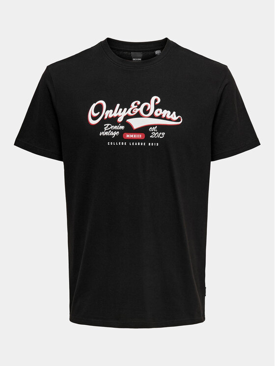 Only & Sons Only & Sons T-Shirt Lenny 22028593 Czarny Regular Fit