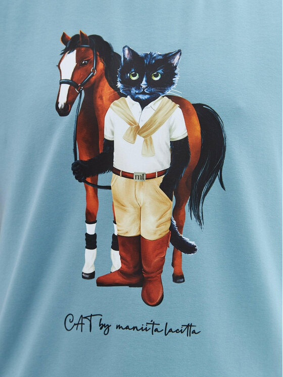 CAT by maniita lacitta CAT by maniita lacitta T-Shirt Printed T-shirt Niebieski Regular Fit
