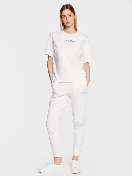 Calvin Klein Calvin Klein T-Shirt Coordinates Logo Graphic K20K204996 Biały Regular Fit