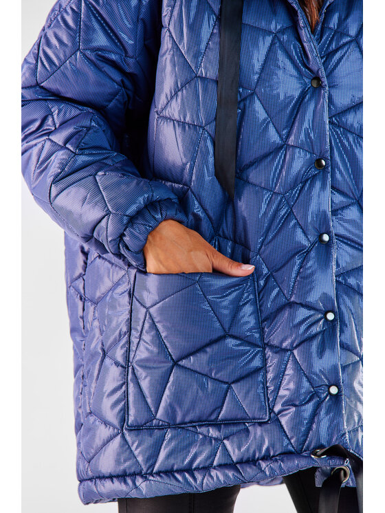 Awama Awama Płaszcz A536 Granatowy Basic Fit
