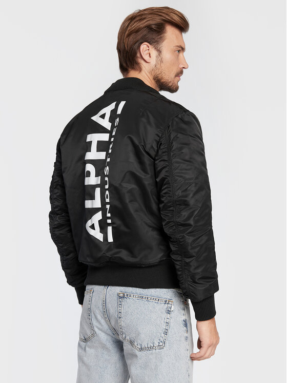 Alpha Industries Alpha Industries Μπόμπερ μπουφάν Back Print 128113 Μαύρο Regular Fit