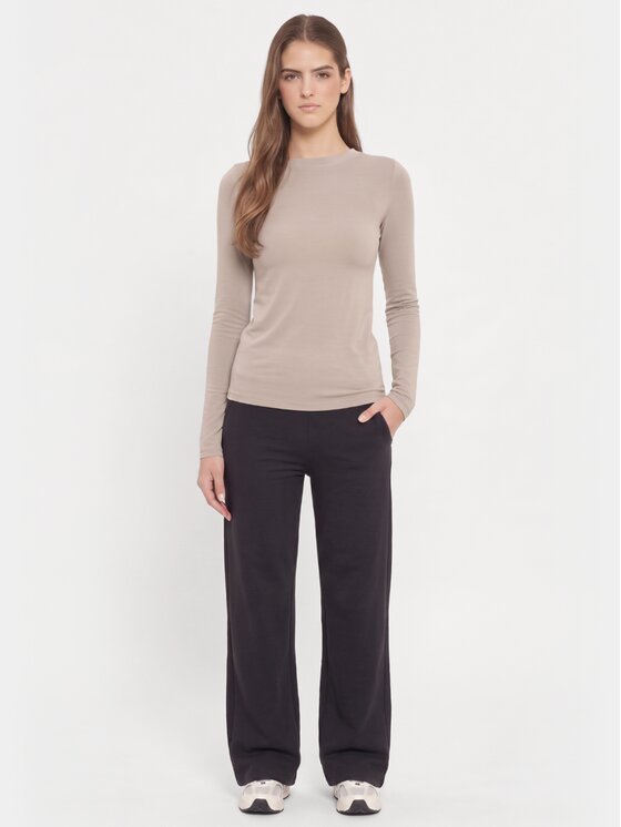 BASICLO BASICLO Longsleeve BSL-007-30 Beżowy Regular Fit