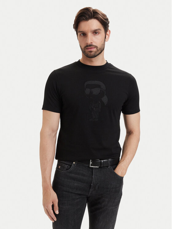 KARL LAGERFELD KARL LAGERFELD Tričko 755040 563225 Čierna Regular Fit