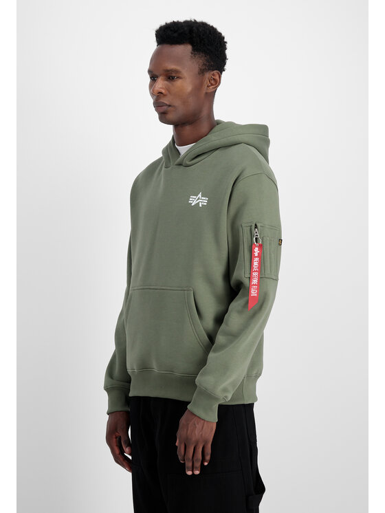 Alpha Industries Alpha Industries Bluza Signature Backprint Hoodie Zielony Regular Fit