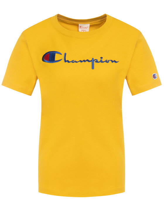 Champion Champion Marškinėliai Script Logo 110992 Geltona Regular Fit
