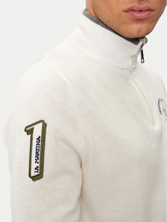 La Martina La Martina Sweater ZMS314 YW120 Ekru Regular Fit