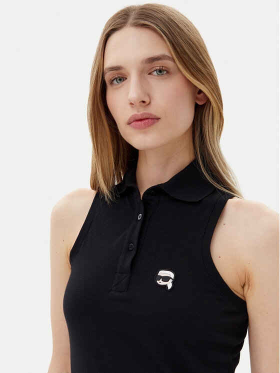 KARL LAGERFELD KARL LAGERFELD Hétköznapi ruha A2W13041 Fekete Slim Fit