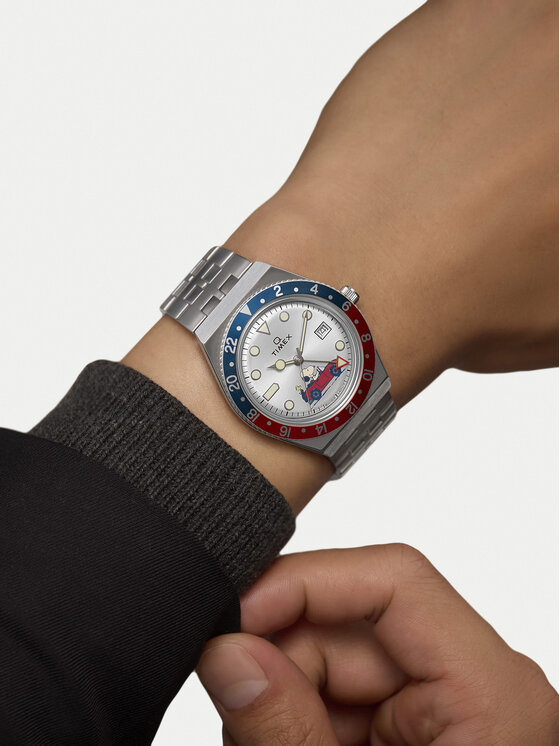 Timex Timex Pulkstenis Timex x Peanuts® Q Timex® GMT TW2W83300 Daudzkrāsains