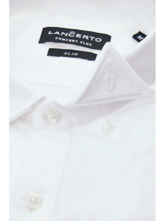 Lancerto Lancerto Koszula Henley KO073124000011 Biały Slim Fit