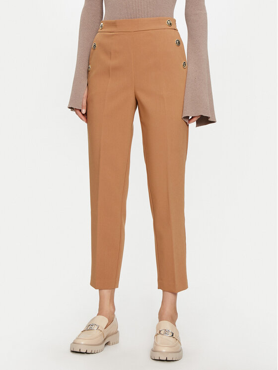 LOLA CASADEMUNT LOLA CASADEMUNT Hlače MF2414007 Smeđa Straight Fit
