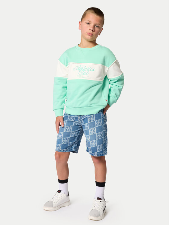 HUGO HUGO Дънкови шорти G00996 S Син Loose Fit