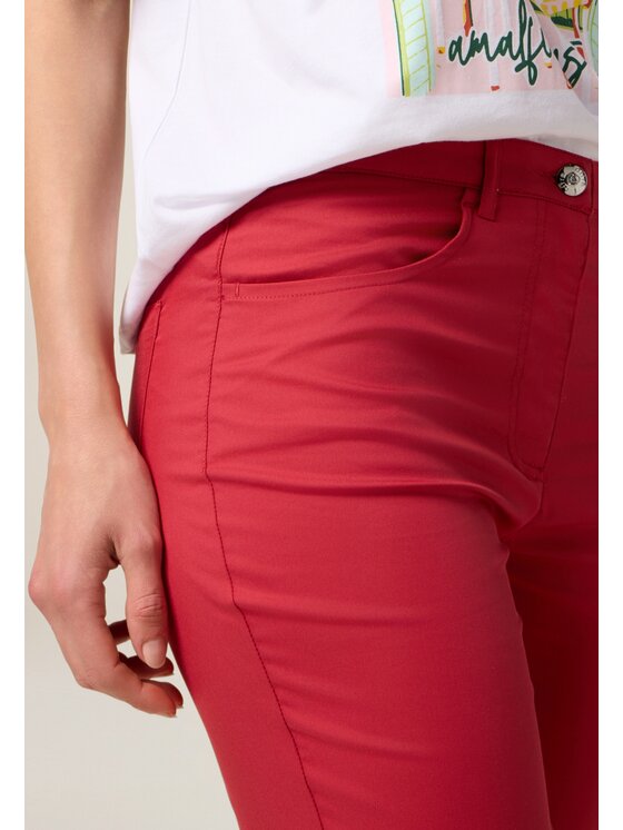 Oltre Oltre Pantaloni di tessuto P707R008473N026 Rosso Slim Fit