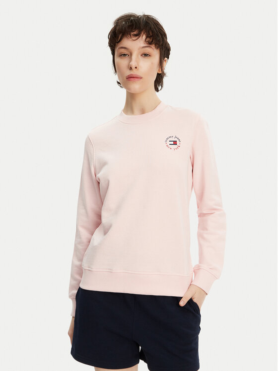 Tommy Jeans Mikina Essential DW0DW20639 Ružová Regular Fit