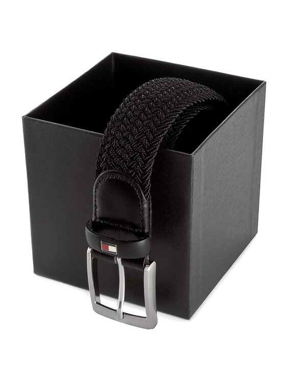 Tommy Hilfiger Tommy Hilfiger Мъжки колан Adan Belt Giftbox 3.5 AM0AM02835 Черен