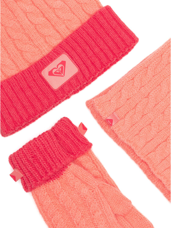 Roxy Roxy Zestaw czapka, szalik i rękawiczki RX-KF-001-AW24 Pomarańczowy