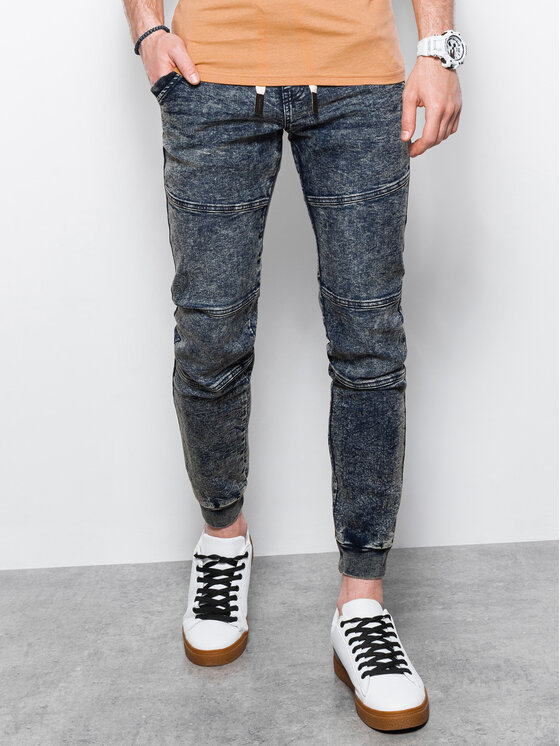 Ombre Ombre Jeansy OM-PADJ-0108 Modrá Jogger Fit