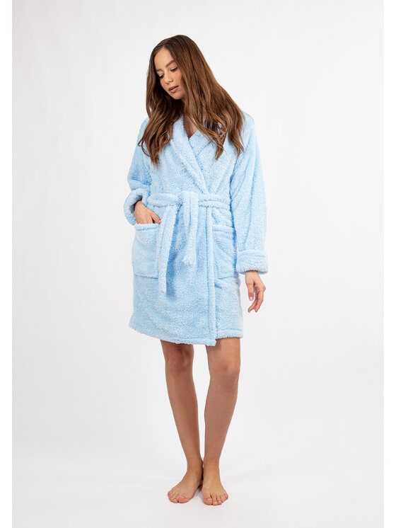 DKaren Lingerie DKaren Lingerie Szlafrok Eliza Krótka Błękitny
