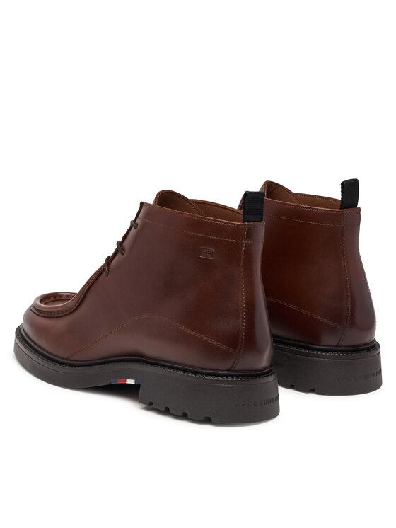 Tommy Hilfiger Tommy Hilfiger Trzewiki Corporate Casual Lth Moc Chukka FM0FM05987 Brązowy