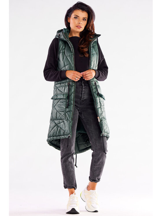 Awama Awama Bezrękawnik A543 Zielony Basic Fit