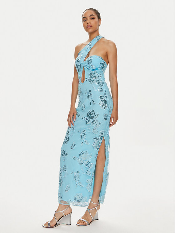 ROTATE ROTATE Kokteilinė suknelė Fontina 1125732963 Mėlyna Slim Fit