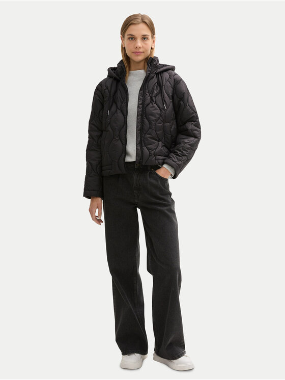 Tom Tailor Denim Tom Tailor Denim Átmeneti kabát 1042101 Fekete Regular Fit