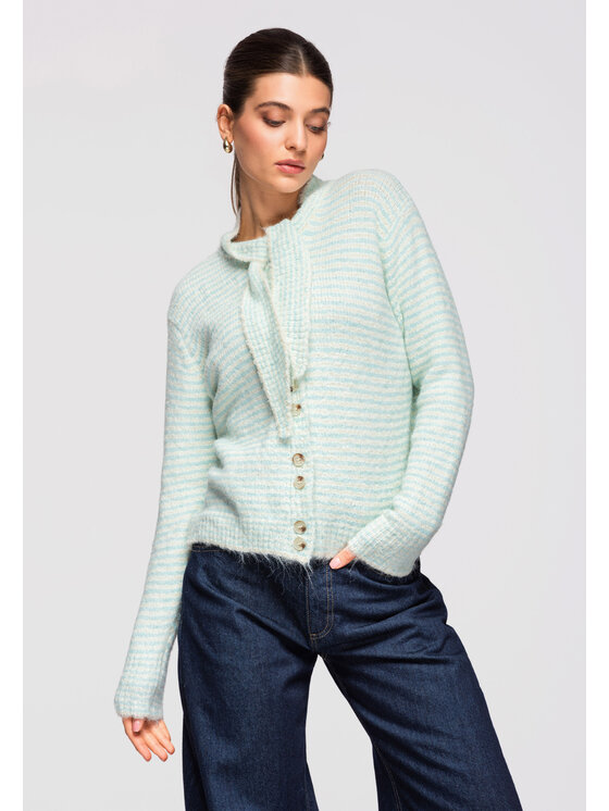 Ombre Ombre Sweter OW-SWCD-0106 Niebieski Loose Fit