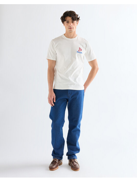 Wrangler Wrangler T-Shirt EMBROIDERY TEE Biały Regular Fit