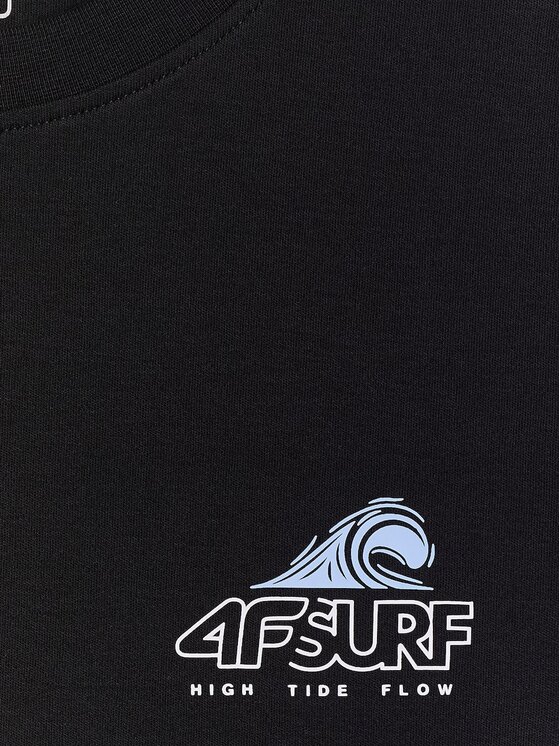 4F 4F T-Shirt CATCH THE WAVE Μαύρο Regular Fit