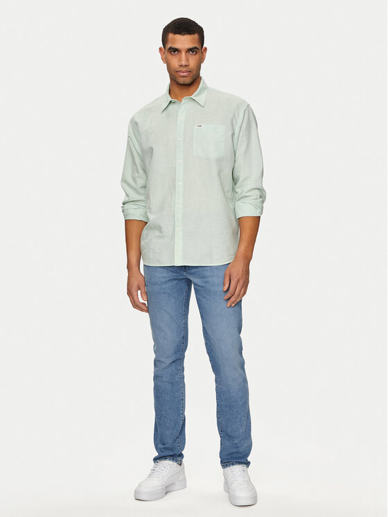 Wrangler Wrangler Hemd W5D6LOX6U 112330800 Hellgrün Relaxed Fit
