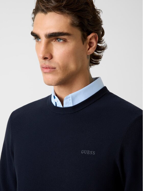 Guess Guess Sweter 180301 Niebieski Classic Fit