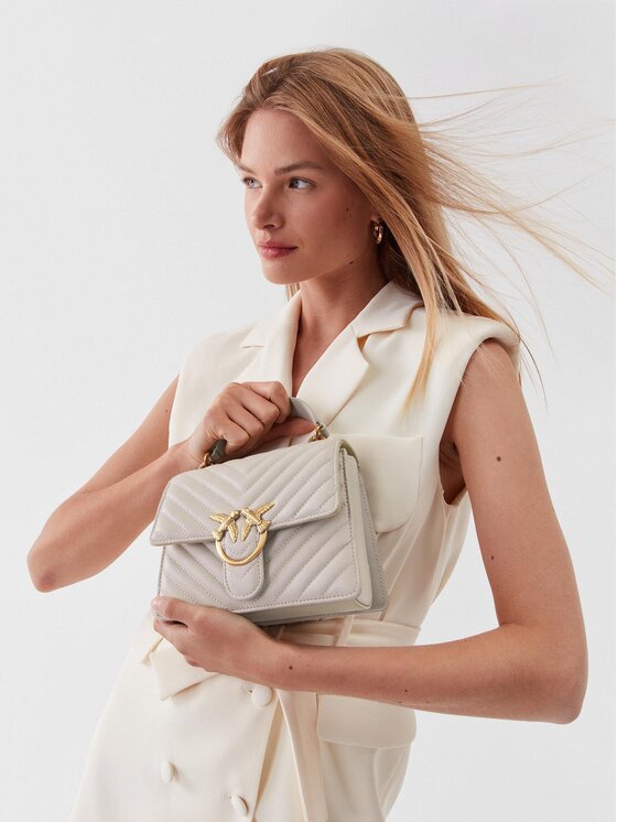 PINKO Pinko Soma Love One Top Handle Mini Light PE 23 PLTT 100071 A0GK Pelēks