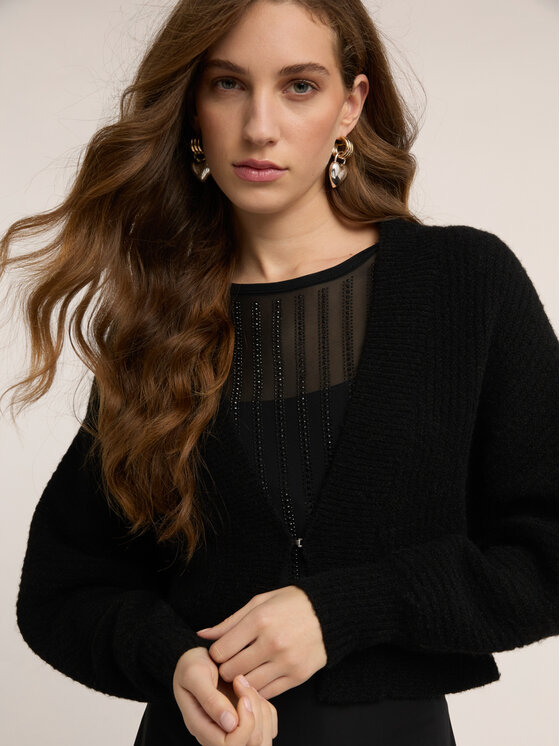 Motivi Motivi Cardigan M062W003743N033 Nero Cropp Fit