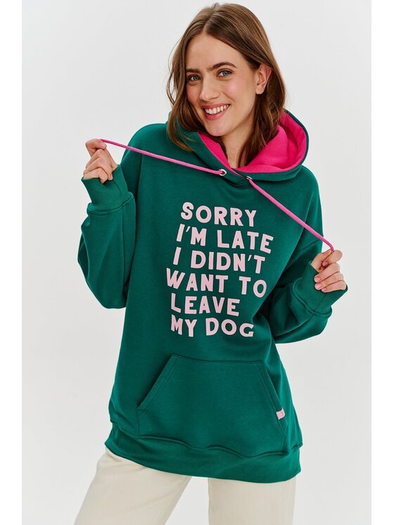 NAOKO NAOKO Mikina Dog Mom Zelená Regular Fit