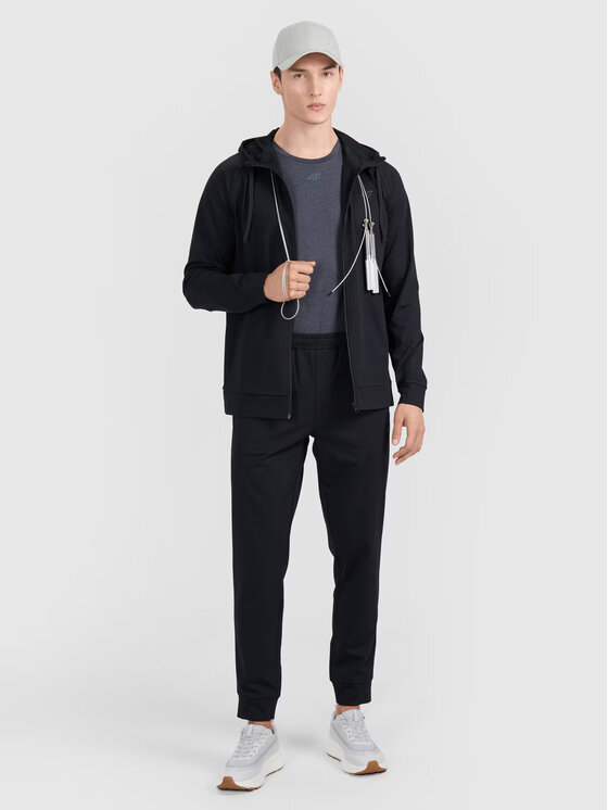 4F 4F Μπλούζα τεχνική 4FWMM00TFSWM654-20S Μαύρο Regular Fit