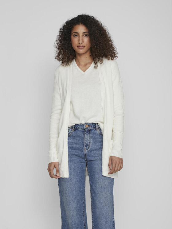 Vila Vila Strickjacke Ril 14044041 Weiß Regular Fit