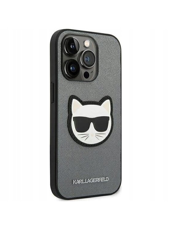 KARL LAGERFELD KARL LAGERFELD Etui na telefon Saffiano Patch Srebrny