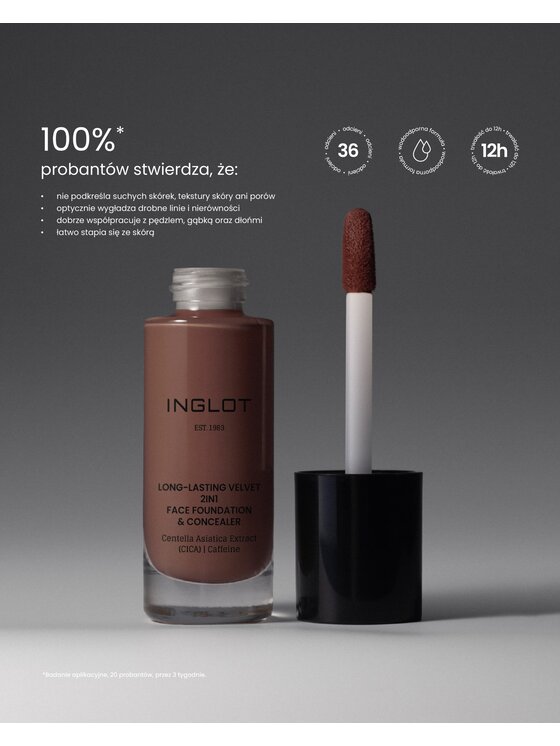 INGLOT INGLOT i korektor 2w1 Long-Lasting Velvet Podkład 724 Deep Cool