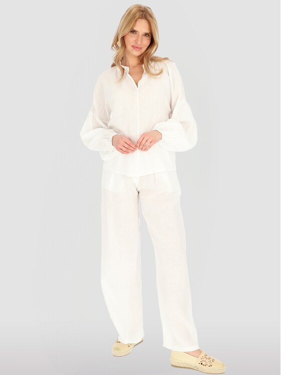 Perso Perso Bluzka CHLE256557F Biały Regular Fit
