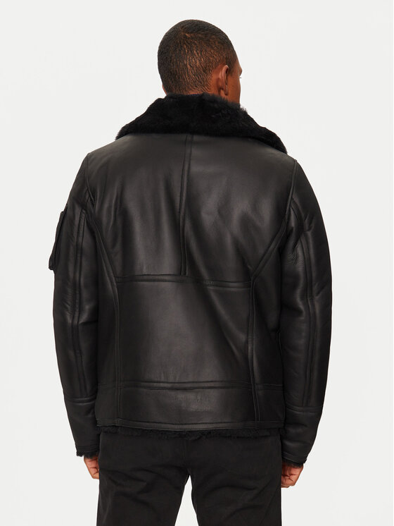 Aeronautica Militare Aeronautica Militare Fellmantel 242PN1621763 Schwarz Regular Fit