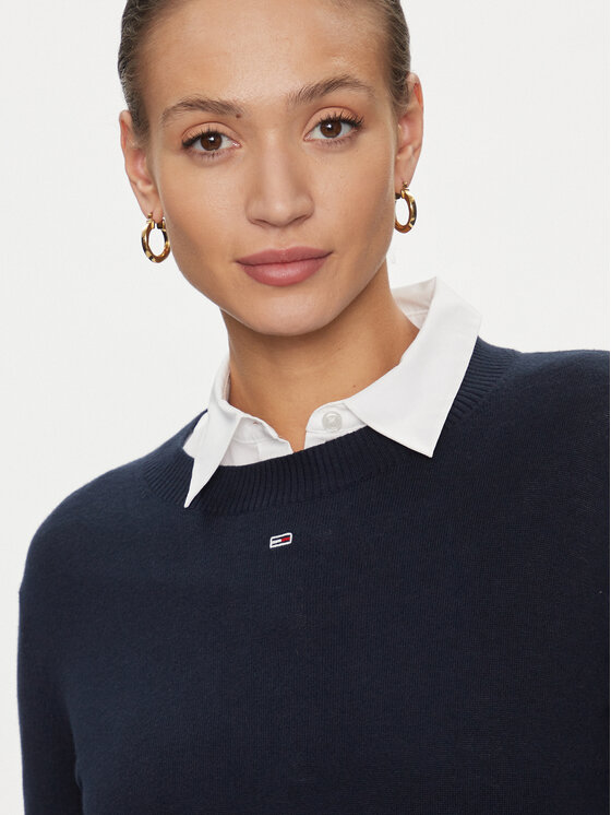 Tommy Jeans Tommy Jeans Пуловер Essential DW0DW17254 Тъмносин Regular Fit