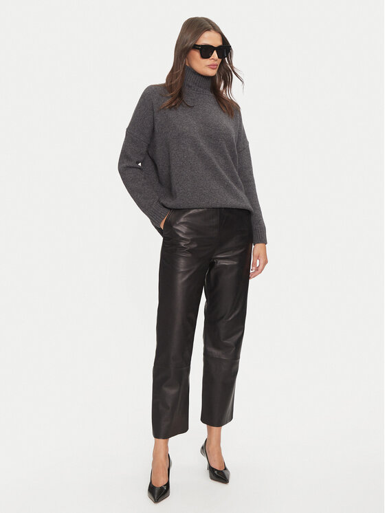 Serge Pariente Serge Pariente Pantaloni di pelle Sarah Nero Regular Fit