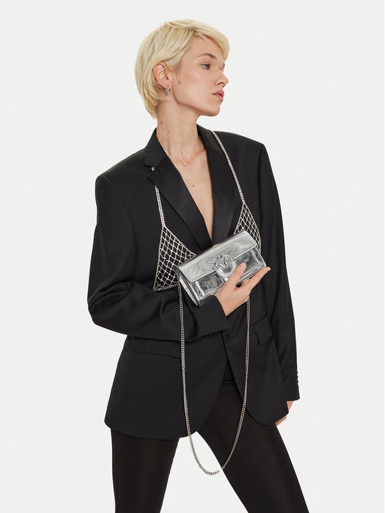 PINKO PINKO Rankinė Love One Wallet C AI 24-25 PLTT 100062 A1JD Sidabrinė