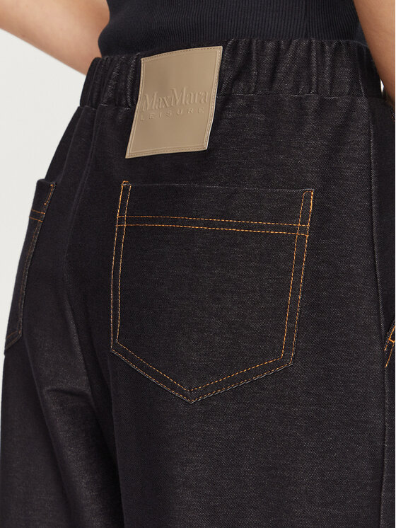 Max Mara Leisure Max Mara Leisure Spodnie materiałowe Foggia 2426786108 Granatowy Wide Leg