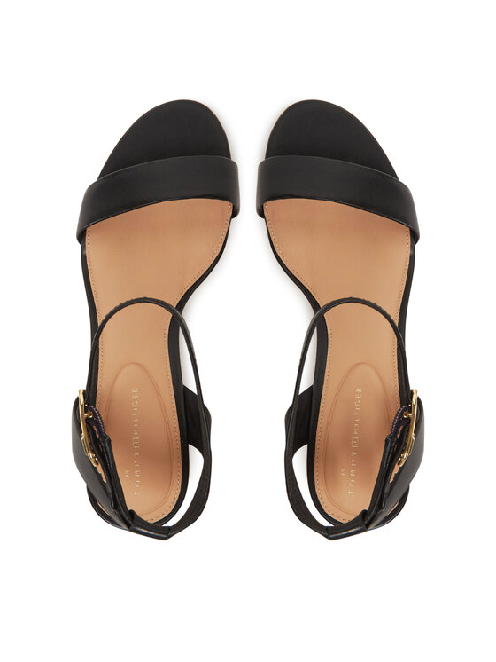 Tommy Hilfiger Tommy Hilfiger Espadrile Leather Ankle Strap Espad Sandal FW0FW08533 Negru